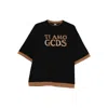 Gcds Leopard-print Trim T-shirt In Black