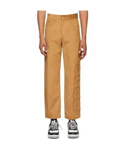 Gcds Tan Logo Casual Pants In Nude