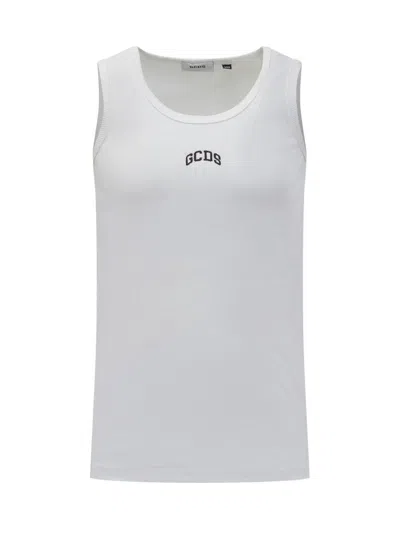 Gcds Logo-embroidered Sleeveless Tank Top In White