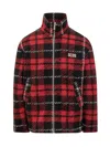 Gcds Tartan-check Zip-up Bomber Jacket In Red