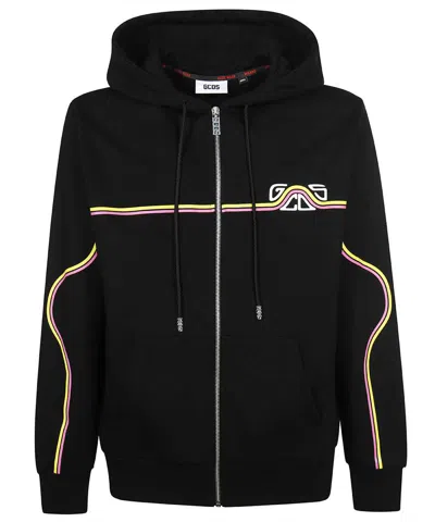 Gcds Techno Fabric Sweatshirt In Black