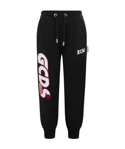Gcds Teen Logo Track Trousers In Black