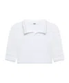Gcds Cropped Polo Top In Bright White