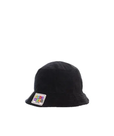 Gcds Terry Cotton Bucket Hat In Black