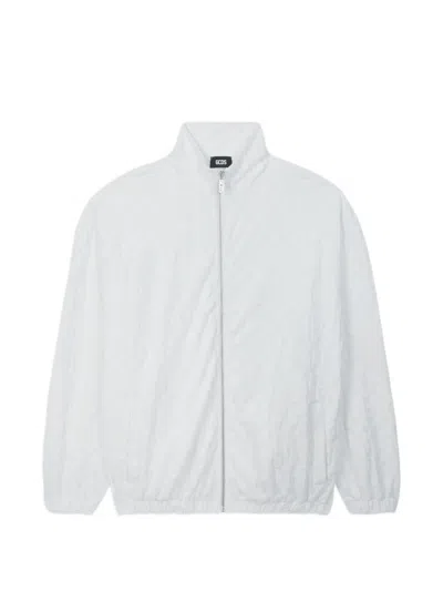 Gcds Terry Monogram Zip-up Jacket In White