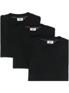 Gcds Pack Of Three Cotton T-shirts In Black