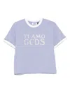Gcds Glitter Ti Amo Boxy T-shirt In Purple
