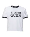 Gcds Boxy T-shirt Trim Contrast Crew Neck In White
