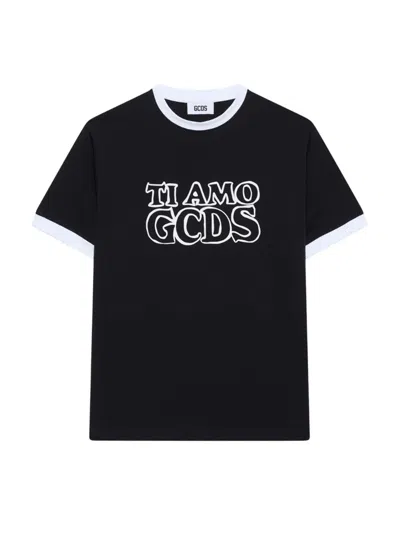 GCDS "TI AMO GCDS" OUTLINED LOGO T-SHIRT