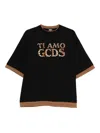 Gcds Love Logo Oversized T-shirt In Black