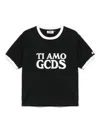 Gcds Ti Amo Boxy Crewneck T-shirt In Black