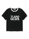 Gcds Ti Amo Boxy Crewneck T-shirt In Black