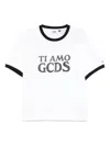 Gcds Boxy T-shirt Trim Contrast Crew Neck In White