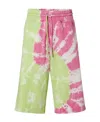 Gcds Tie Dye Sports Bermuda Shorts With Logo In Multi