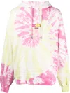 Gcds Glitter Logo Tie-dye Hoodie In Yellow
