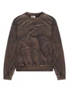 Gcds Solarized Crewneck Sweatshirt With Logo Patch In Brown