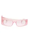 Gcds Translucent Geometric-frame Sunglasses In Pink