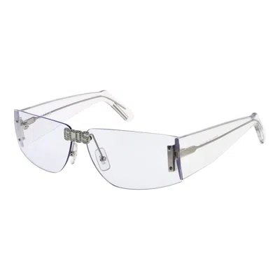 Gcds Transparent Plastic Sunglasses In Gray