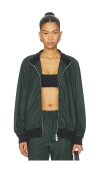 Gcds Triacetate Pinstripe Track Jacket In Green