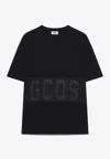 Gcds Man T-shirt Z0mlqc109j101 999b Band Logo Tonal Loose Ss T-shi Black In Nero