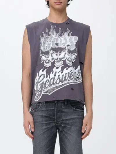 Gcds T-shirt  Men Color Charcoal In Purple
