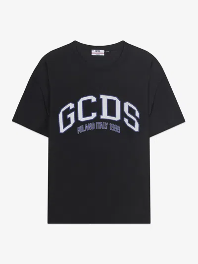 Gcds T-shirt With Black Man Logo In Blue