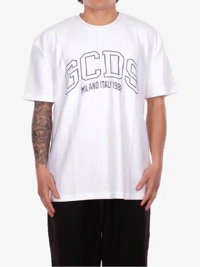 Gcds T-shirt With Logo Man White In Red
