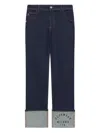 Gcds Turn-up Hem Jeans In Blue