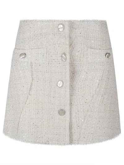 Gcds Tweed Mini Skirt In Nero