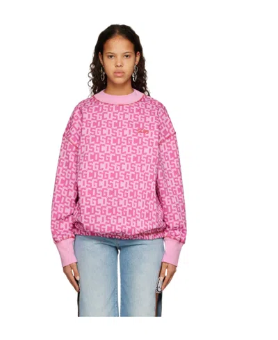 Gcds Twisted Monogram Sweater In Pink