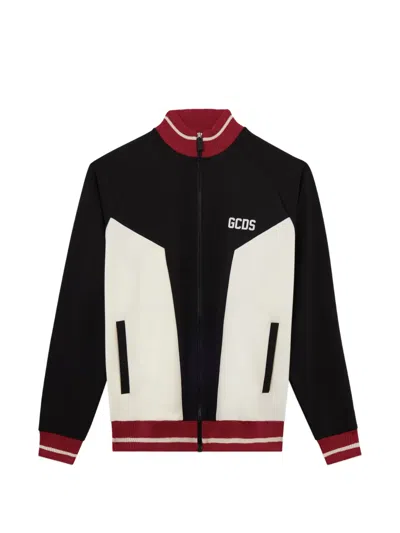 Gcds Two-tone Zip-up Jacket In Black