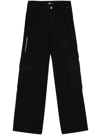 Gcds Ultracargo Wide-leg Trousers In Black