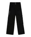 Gcds Logo Patch Wide-leg Cargo Pants In Black
