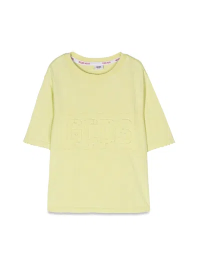 Gcds Unisex Logo Mini T-shirt For Kids In Yellow