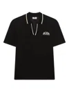Gcds V-neck Polo Shirt In Black