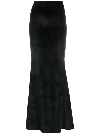 Gcds Velvet Maxi Skirt In Black