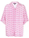 Gcds Waved Logo Shirt And Blouse Fuchsia In Pink