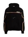Gcds Black Waved Logo Hoodie