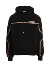 Gcds Black Waved Logo Hoodie In Black