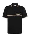 Gcds Waved Logo Print Polo Shirt In Black