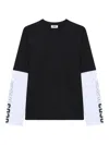 Gcds Printed Long Sleeve T-shirt With Graphic Design In Black