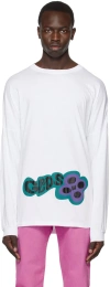 Gcds White Checkerboard Long Sleeve T-shirt In White