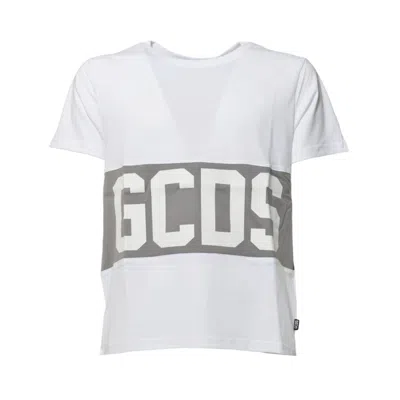 Gcds White Cotton Band Logo T-shirt