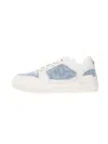 Gcds White Leather-blend Patchwork Sneakers In White