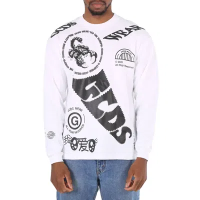 Gcds White Long Sleeve Print T-shirt