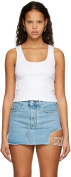 Gcds White Scoop Neck Tank Top In White 01