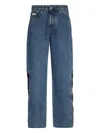 Gcds Wide-leg Jeans In Blue