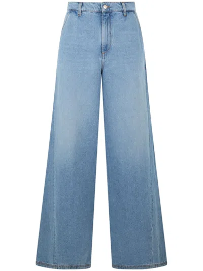 Gcds Wide-leg Jeans In Blue