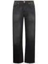 Gcds Wirdo Denim Straight Trousers Clothing In Black