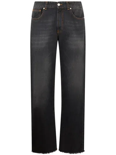 Gcds Wirdo Denim Straight Trousers Clothing In Black